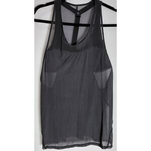 Lululemon  Sheer Black Tank Top Solid Sleeveless Women Size 8